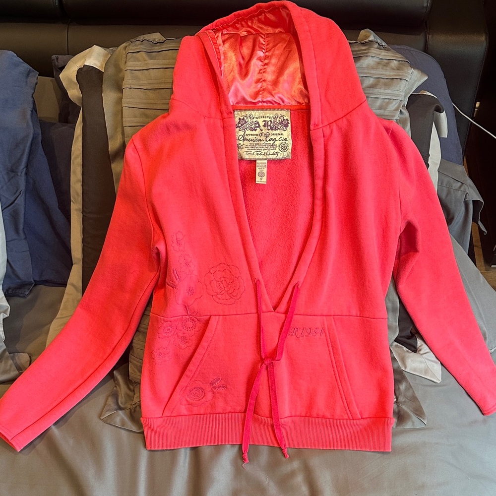 American Rag Salmon Hoodie with Embroidery